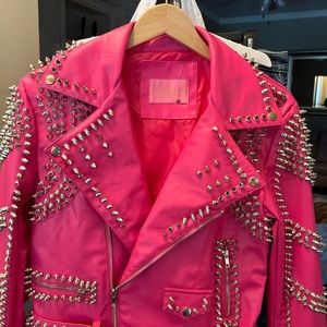 Leather with silver studs jacket